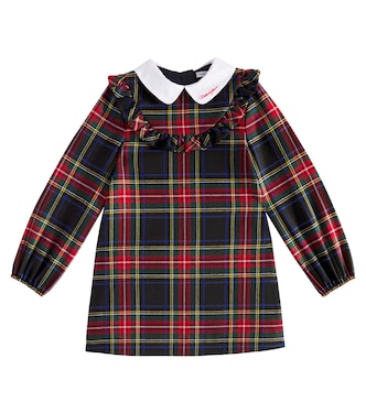 Robe en laine mélangée à carreaux | Dolce&Gabbana Kids
