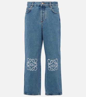 Anagram mid-rise cropped straight jeans | Loewe