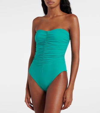 Gathered strapless swimsuit | Karla Colletto