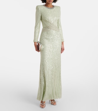 Abito lungo Macelline con paillettes | Jenny Packham