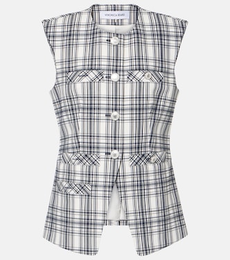 Gilet Tamara in misto cotone a quadri | Veronica Beard
