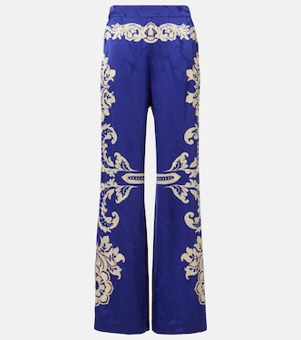 Pantalones rectos de tiro medio estampados | Etro