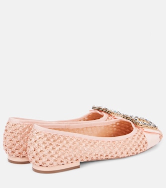 Tres Vivier embellished raffia ballet flats | Roger Vivier