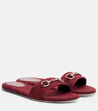 Horsebit GG canvas slides | Gucci