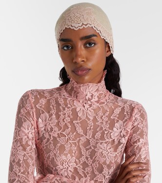 Fascia per capelli in cashmere con pizzo | Valentino