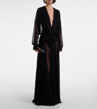 Hooded sheer maxi dress | Norma Kamali
