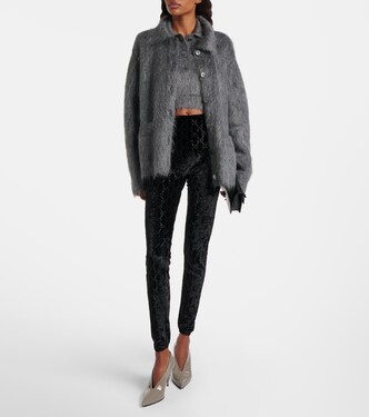 GG embellished chenille leggings | Gucci
