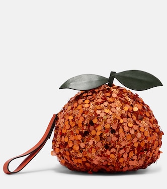 Orange Mini sequined crossbody bag | Alémais