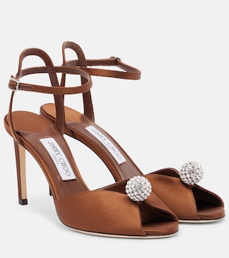 Sacora 85 satin peep-toe sandals | Jimmy Choo