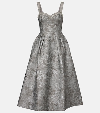 Sterling metallic-effect jacquard gown | Rebecca Vallance