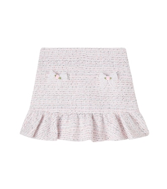 Lace-trimmed bouclé skirt | Self-Portrait Kids