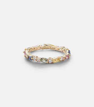 Ring Fireworks aus 18kt Gelbgold mit Diamanten und Saphiren | Suzanne Kalan