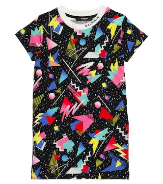 Printed cotton dress | Balmain Kids