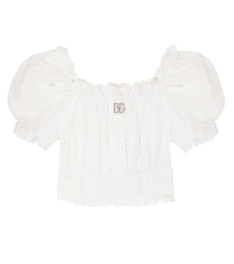 Top en coton à broderies anglaises | Dolce&Gabbana Kids