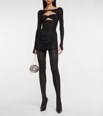 Crystal-embellished tights | Alex Perry
