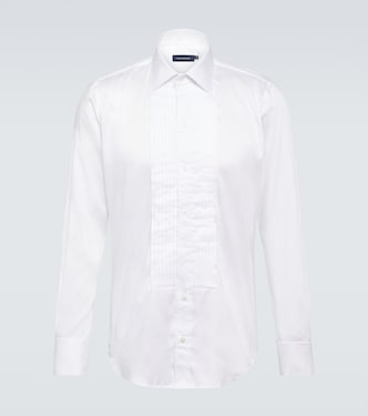 Cotton-blend poplin tuxedo shirt | Thom Sweeney