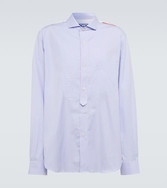 x Basquiat printed pinstriped cotton shirt | Junya Watanabe