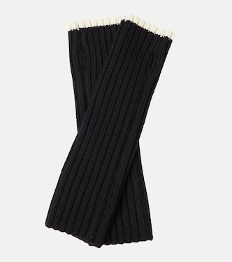 Guanti in maglia di lana a coste | Toteme