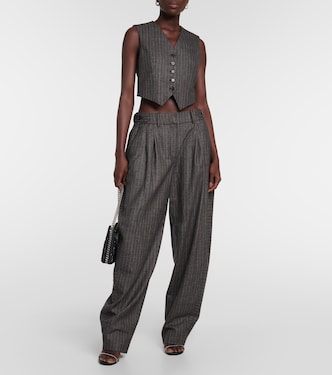 Pinstriped wool wide-leg pants | Stella McCartney
