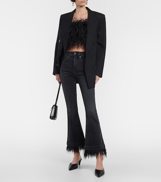 High-Rise Flared Jeans Carson mit Federn | Veronica Beard
