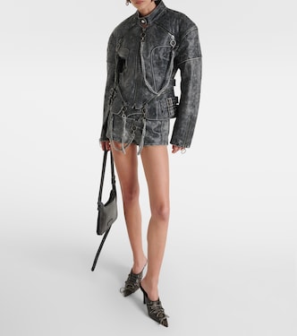 Chain-detail leather jacket | KNWLS