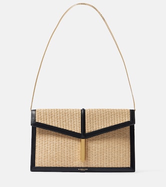 Clutch Tokyo aus Raffiabast mit Leder | DeMellier