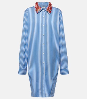 Camicia in cotone a righe con applicazioni | Dries Van Noten