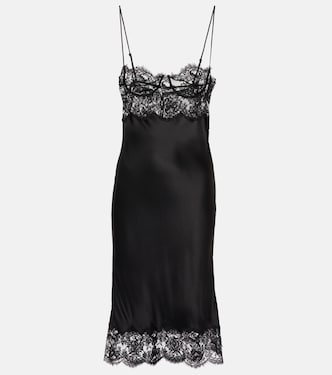 Slipdress aus Seidensatin mit Spitze | Saint Laurent