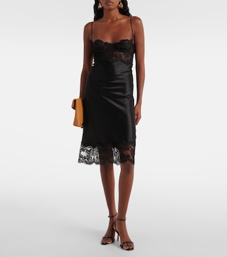 Abito sottoveste in raso di seta | Saint Laurent