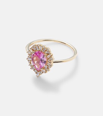 Ring aus 18kt Gelbgold mit Diamanten und Saphir | Suzanne Kalan