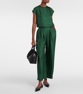 Weite Hose Isola aus Seiden-Twill | Asceno