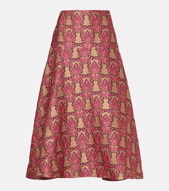 Falda midi Janis de jacquard de algodón | La DoubleJ