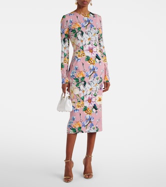 Floral silk-blend midi dress | Dolce&Gabbana