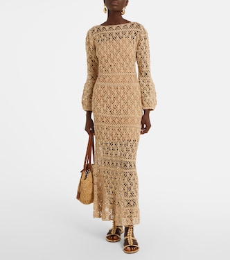 Abito lungo Bianca in crochet di cotone | Anna Kosturova