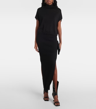 Falda midi Sacriskirt de punto acanalado | Rick Owens