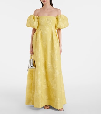 Off-Shoulder-Robe Benette aus Brokat | Rebecca Vallance