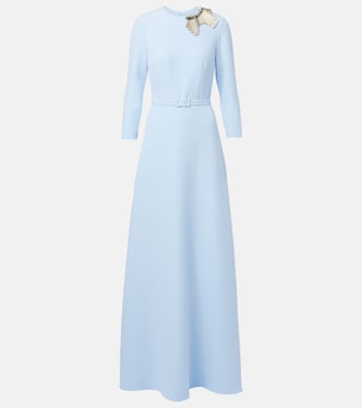 Robe longue en crêpe à ornements  | Safiyaa