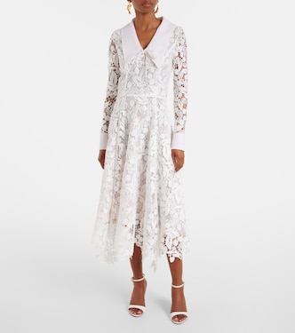 Vestido midi de encaje guipur | Oscar de la Renta