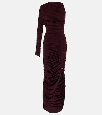Ruched one-shoulder midi dress | Mugler