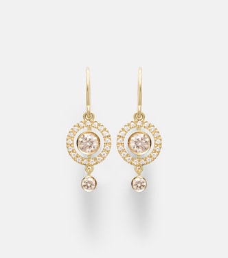 Orbit 18kt gold drop earrings with diamonds | Ileana Makri