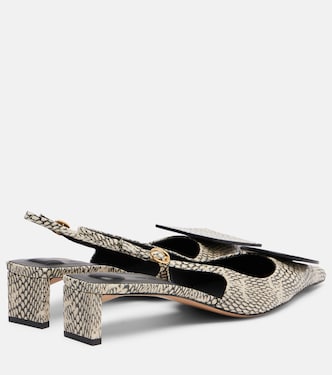 Duelo snake-effect leather slingback pumps | Jacquemus