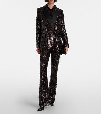 Pantalon flare Collier à sequins | Veronica Beard