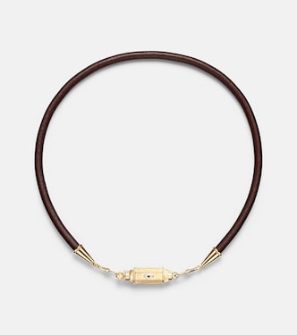 18kt gold and leather necklace with sapphires | Marie Lichtenberg