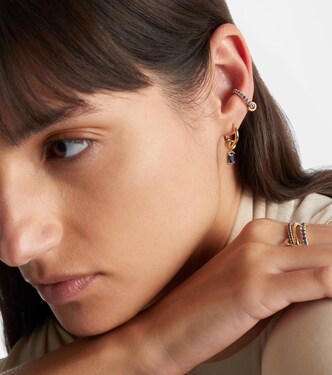 Pendientes de aro Zahra de oro de 18 ct con zafiros | Spinelli Kilcollin
