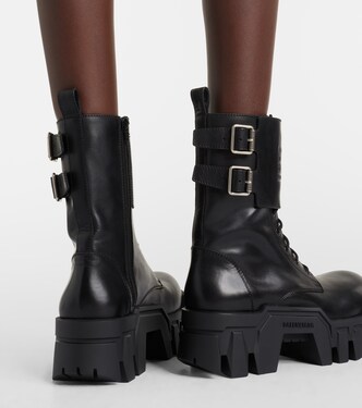 Bulldozer 25 leather platform combat boots | Balenciaga