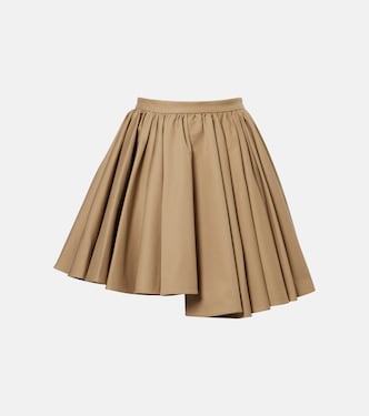 Gathered cotton miniskirt | Self-Portrait