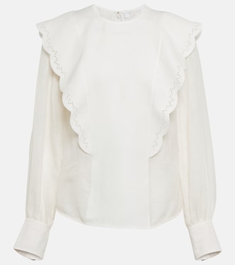 Broderie anglaise linen blouse | Chloé