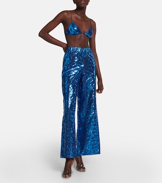 Pantalon ample à imprimé métallisé | Oséree