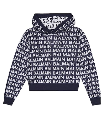 Sudadera en mezcla de algodón cropped | Balmain Kids