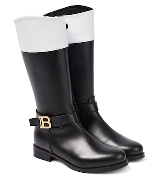 Stivali al ginocchio in pelle | Balmain Kids